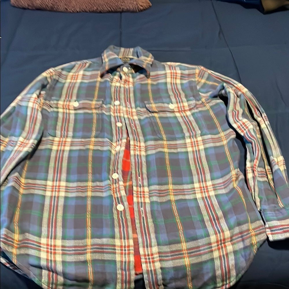 Polo by Ralph Lauren Blue and Red Button Down Shirt